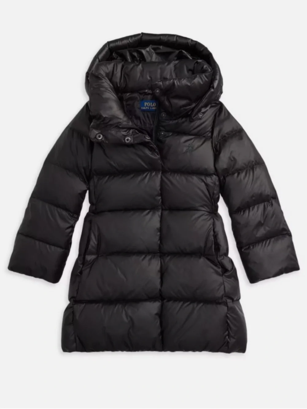 Polo by Ralph Lauren Girls Grey Long Hooded Puffer Coat
